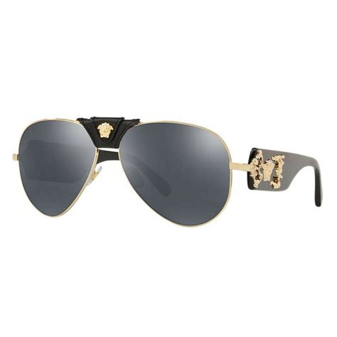 versace aviator sunglasses ve2150q|Versace VE2150Q 62 Dark Grey & Gold Sunglasses .